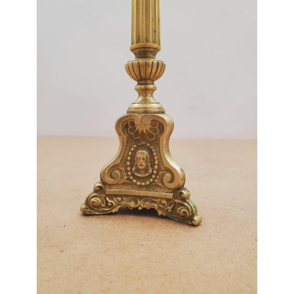 brass candlestick holder - vintage brass - candlestick - vintage home decor - - Picture 10 of 14